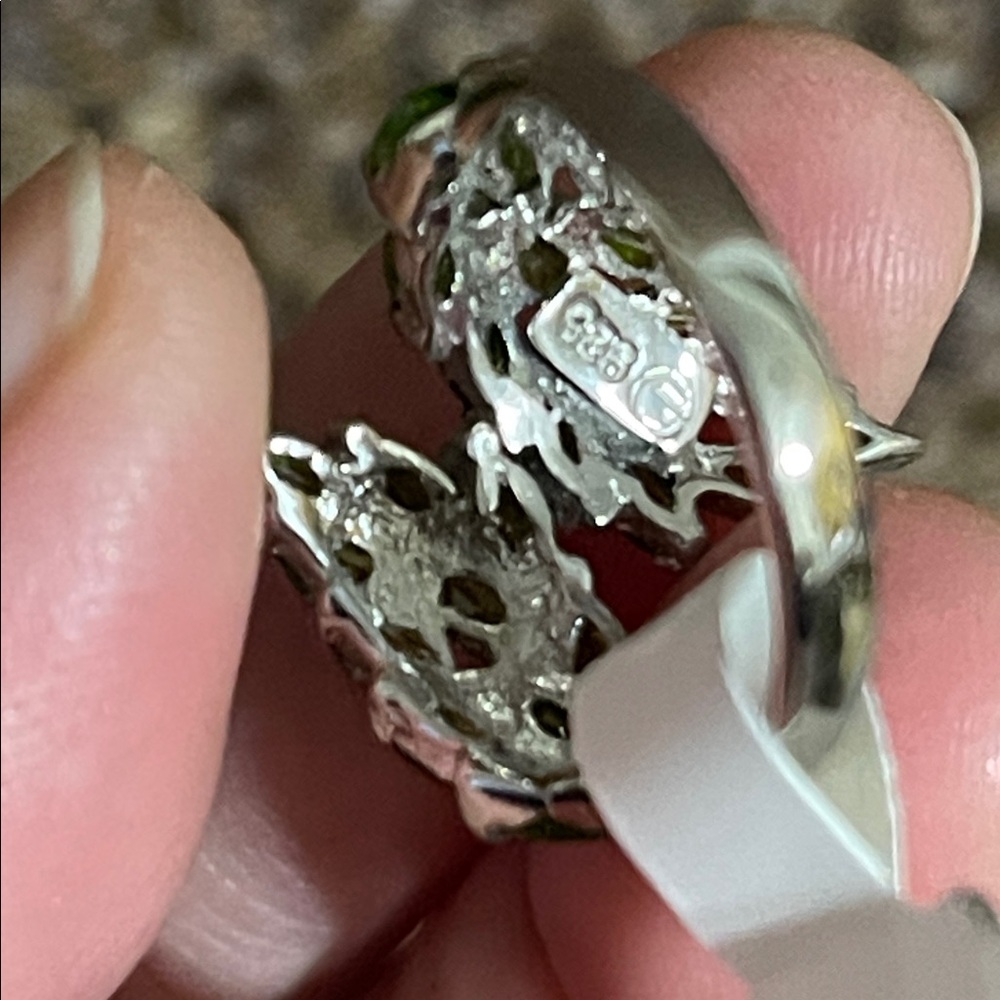 Natural Chrome Diopside Gemstone in 925 Sterling Silver Size 7 - Picture 5 of 13